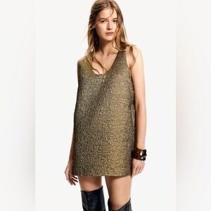 SHIMMERY JACQUARD-WEAVE DRESS